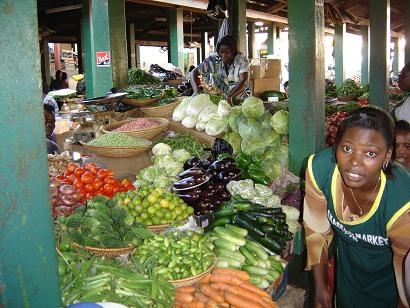 kampala groenten op de markt