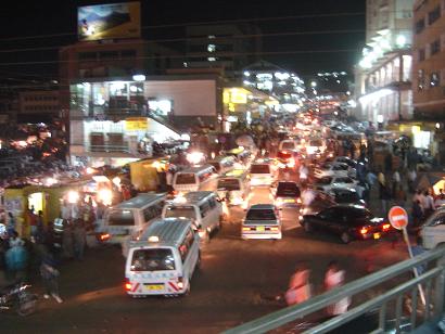 kampala taxi park by night